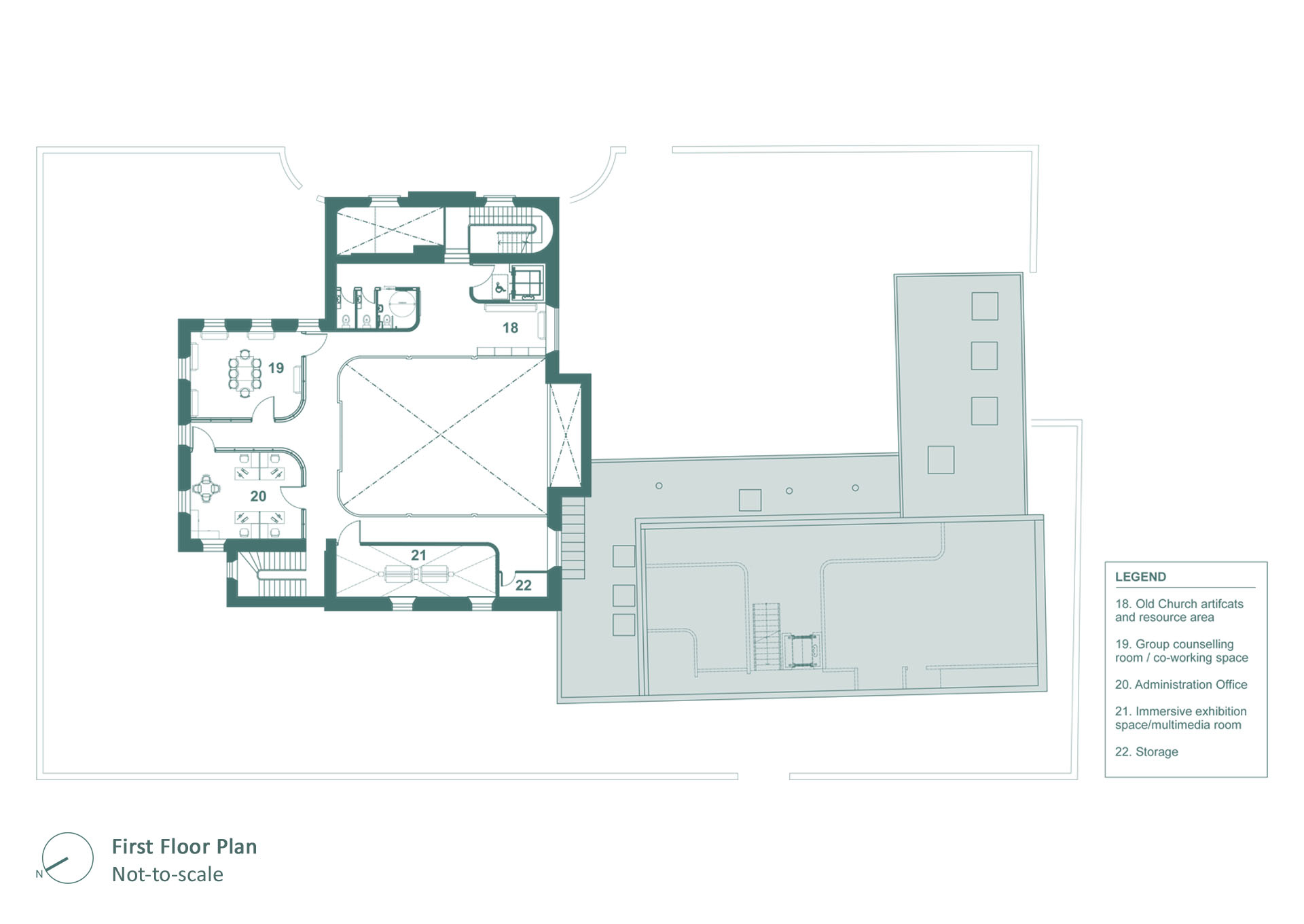 Overall First Floor Plan of the Eco-Grief and Renewal Centre