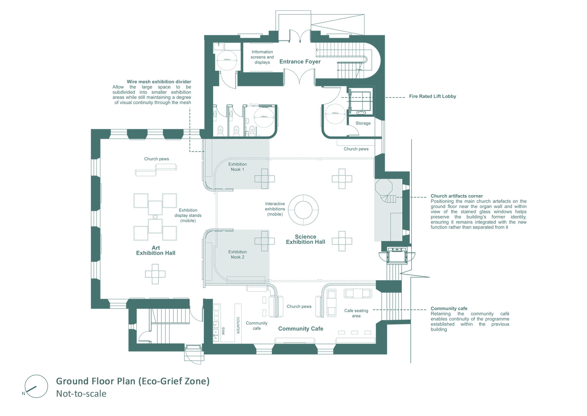EGRC, Close-up of Eco Grief Zone (Ground Floor Plan) 