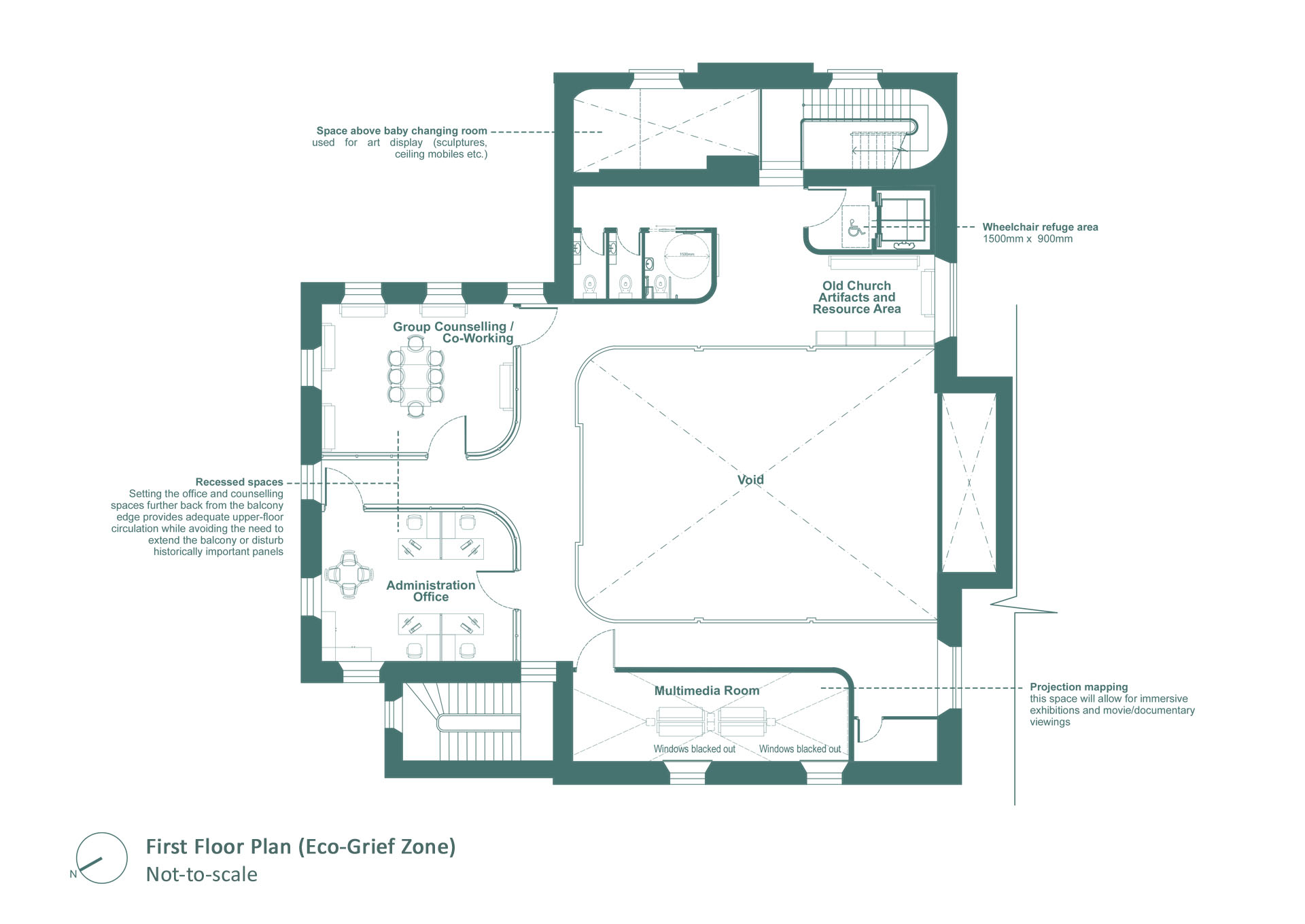 EGRC, Close-up of Eco Grief Zone (First Floor Plan) 