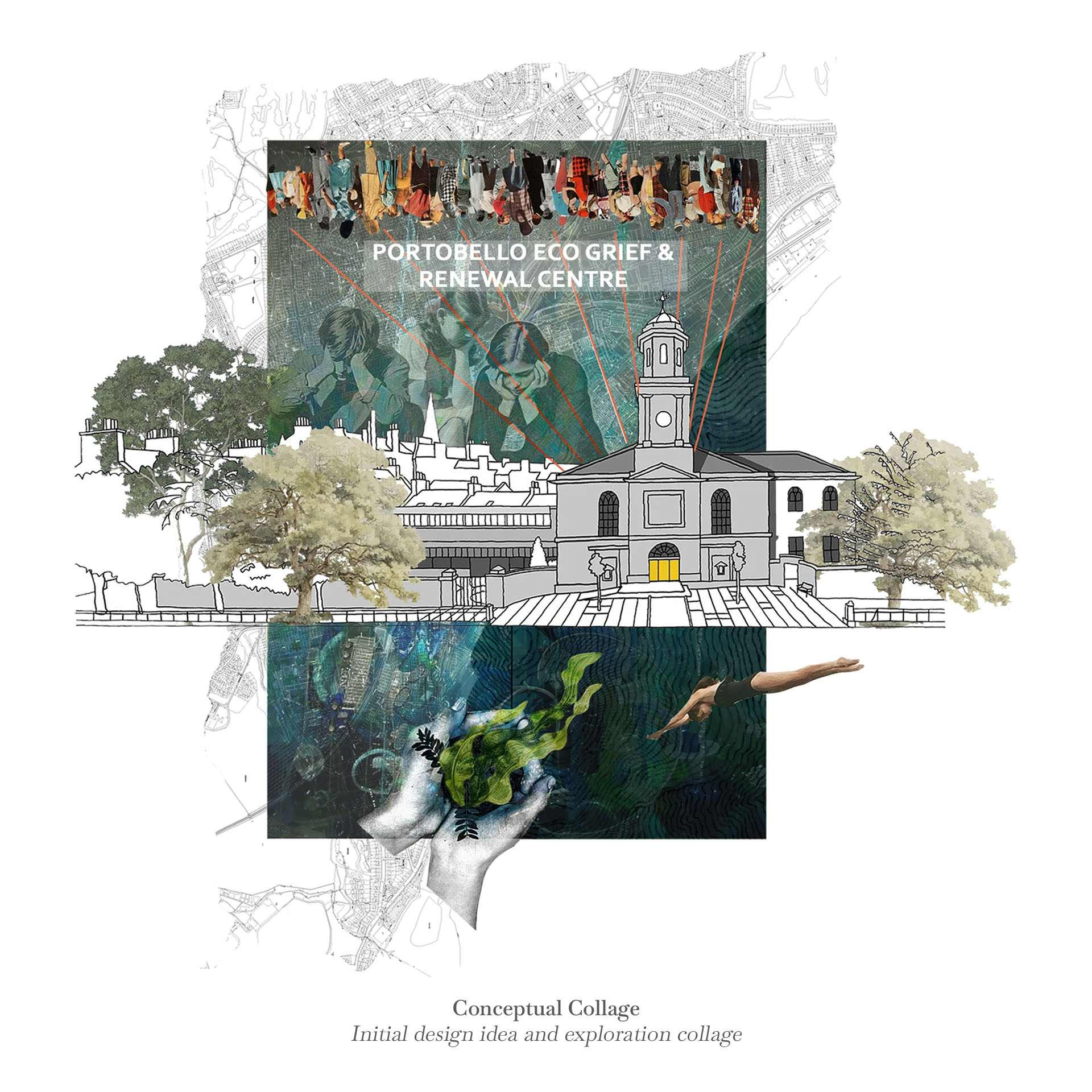 Eco-Grief and Renewal Centre, Conceptual Collage 