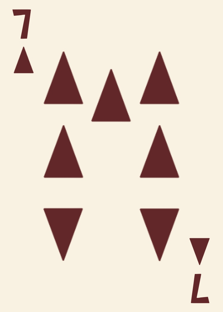 Playing card depicting the 7 of Gnomes
