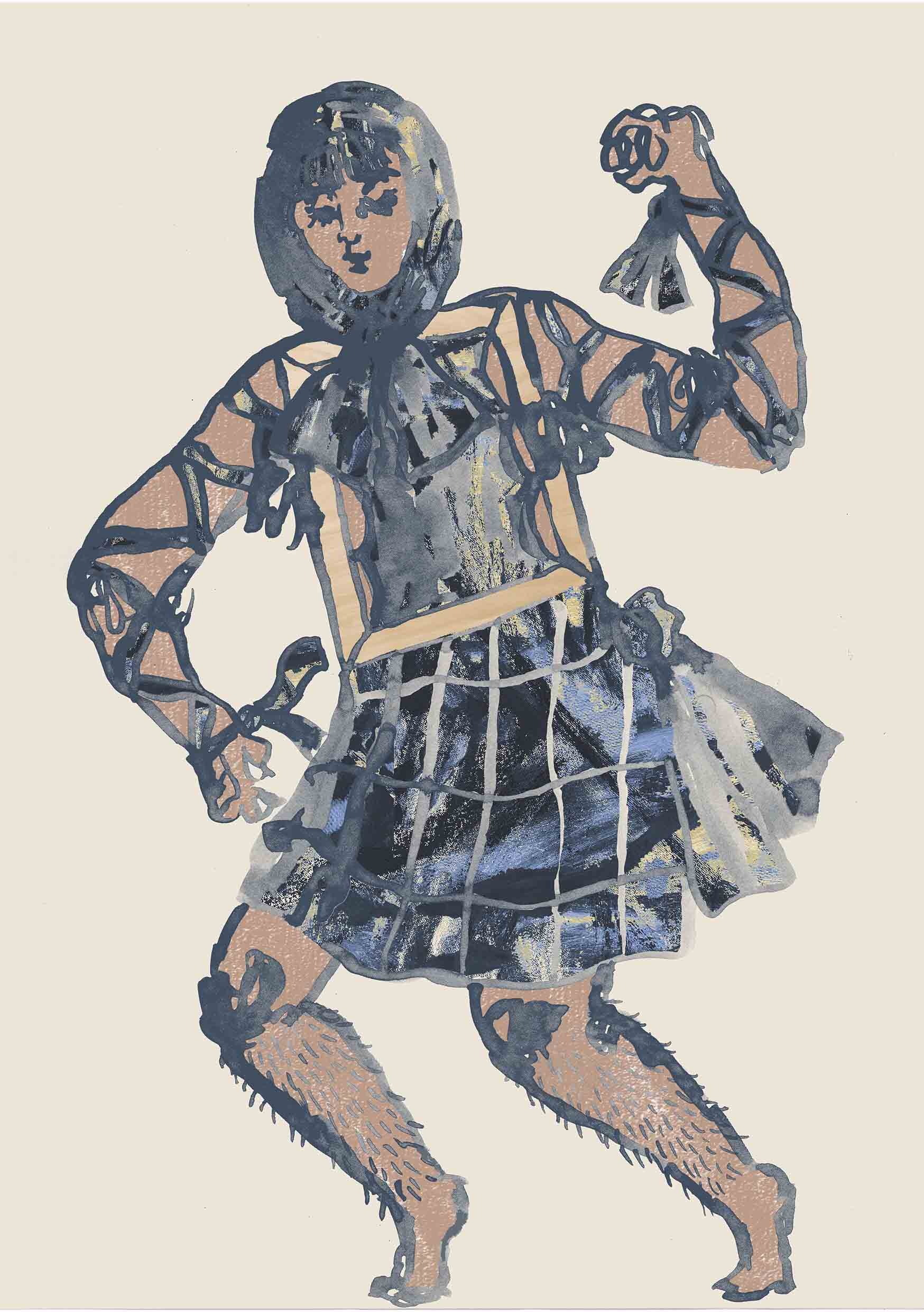 Blue printed costume