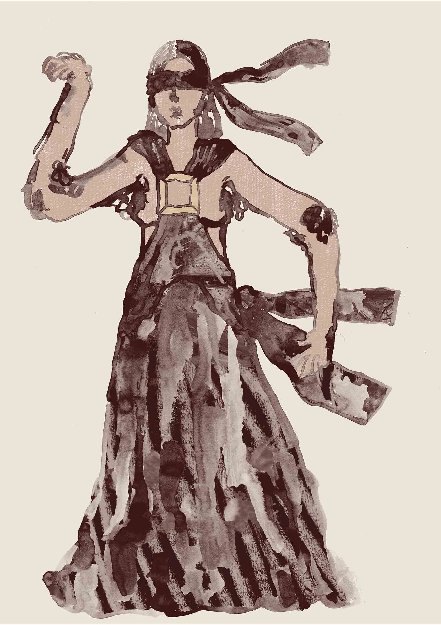 Red printed costume