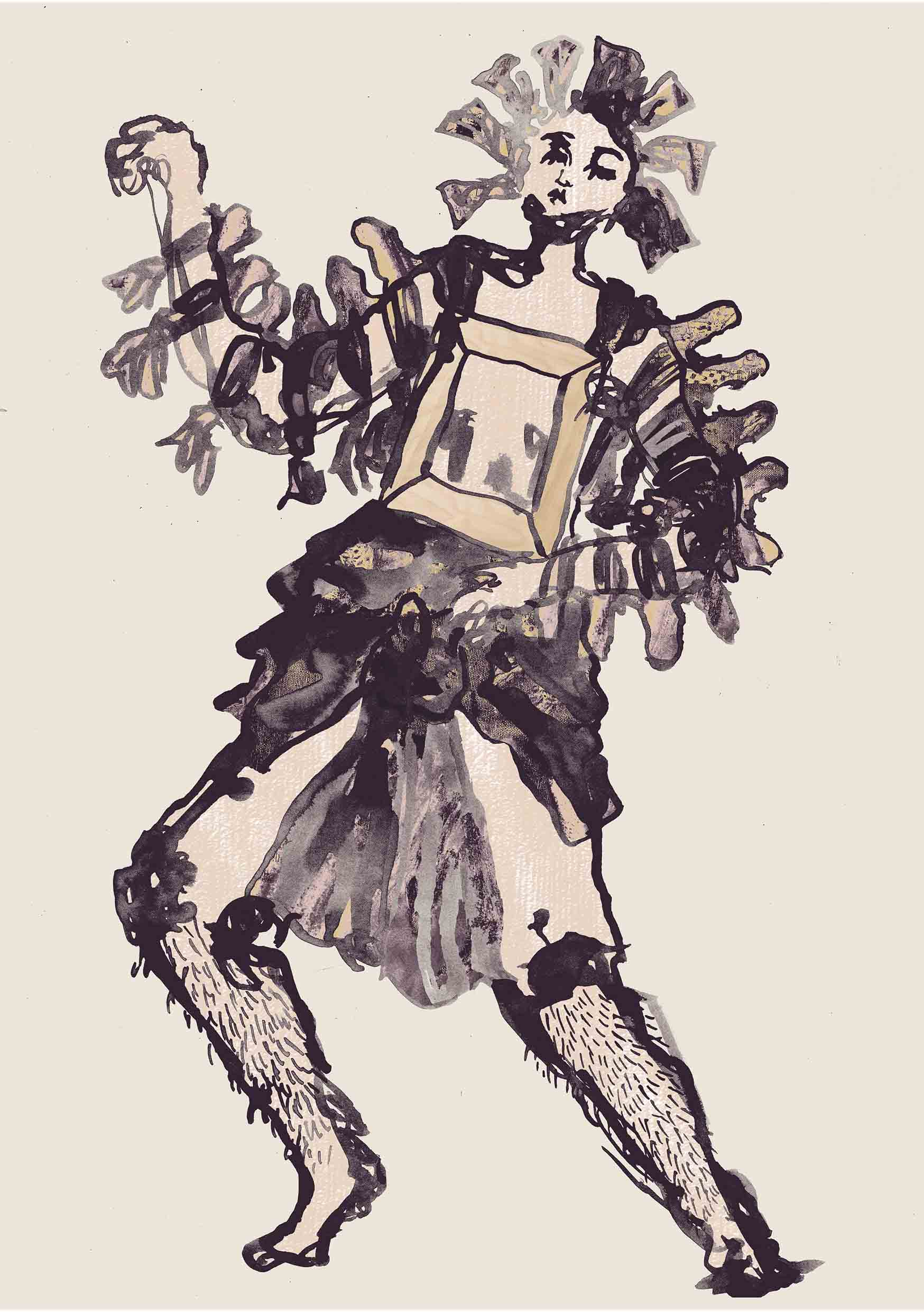 Purple printed costume