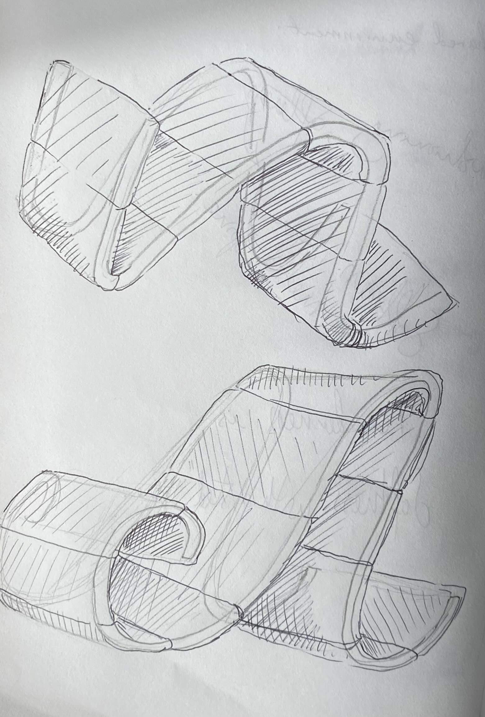Pictured: sketches of 'n' and 'd' as padded letter frames