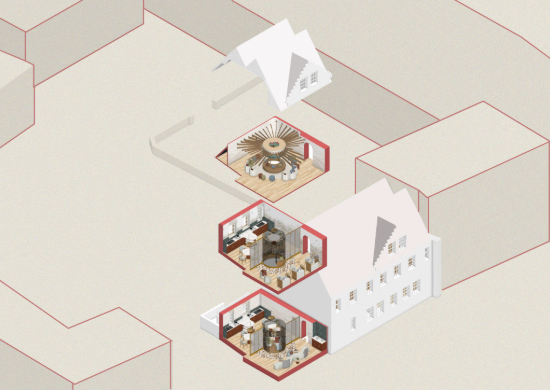 The Pleasance Refuge Key Space Rendered Exploded Isometric 3D Visual