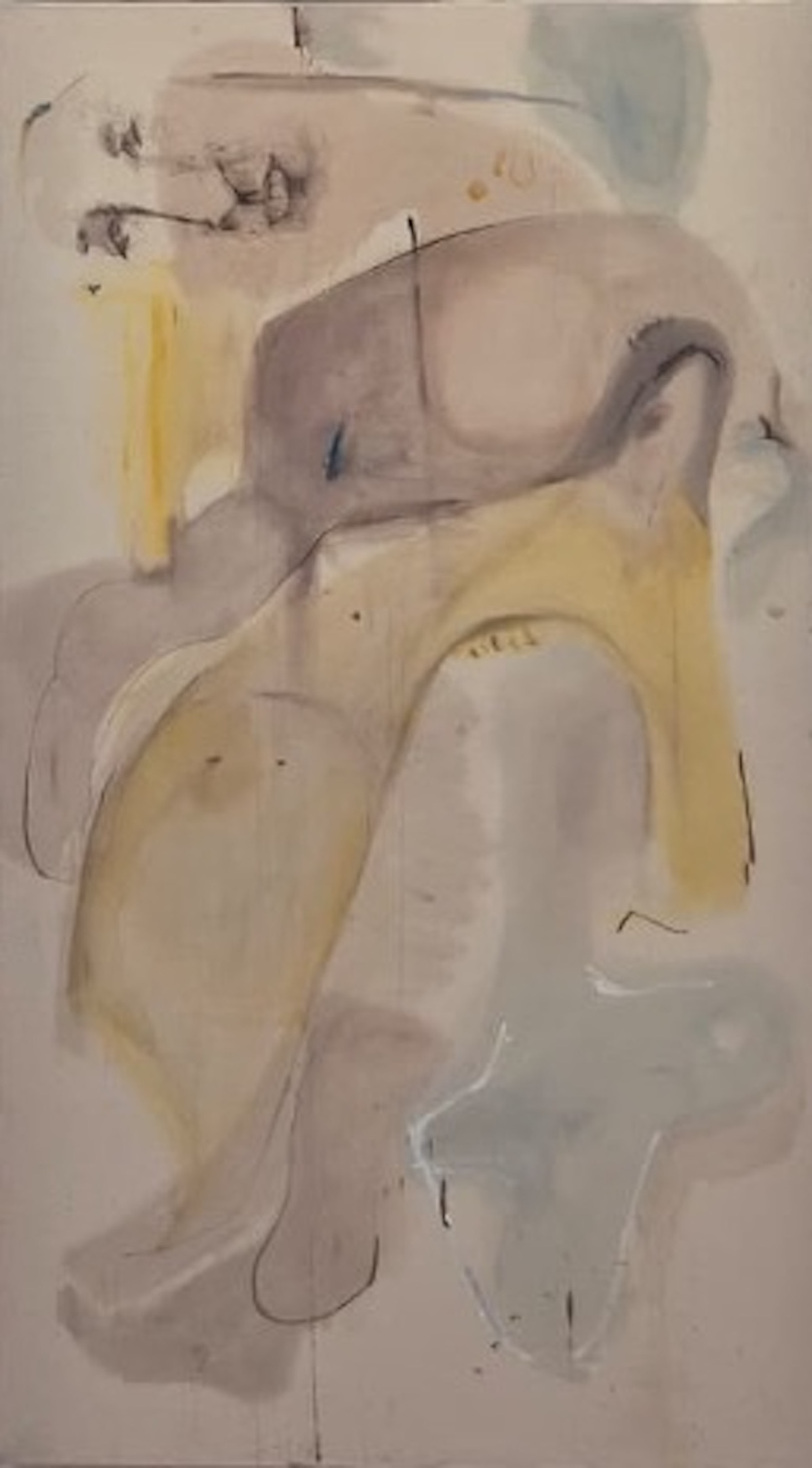 060526 (diptych). 2026. Watercolour and acrylic on calico. Individual: 165 x 94 cm. 
