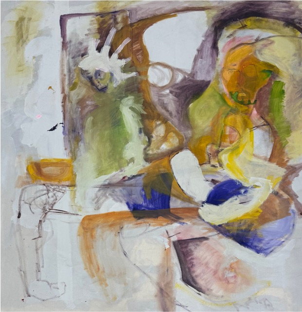 sketch. 2026. acrylic paint and watercolour on calico. 100 x 100 cm. Edinburgh