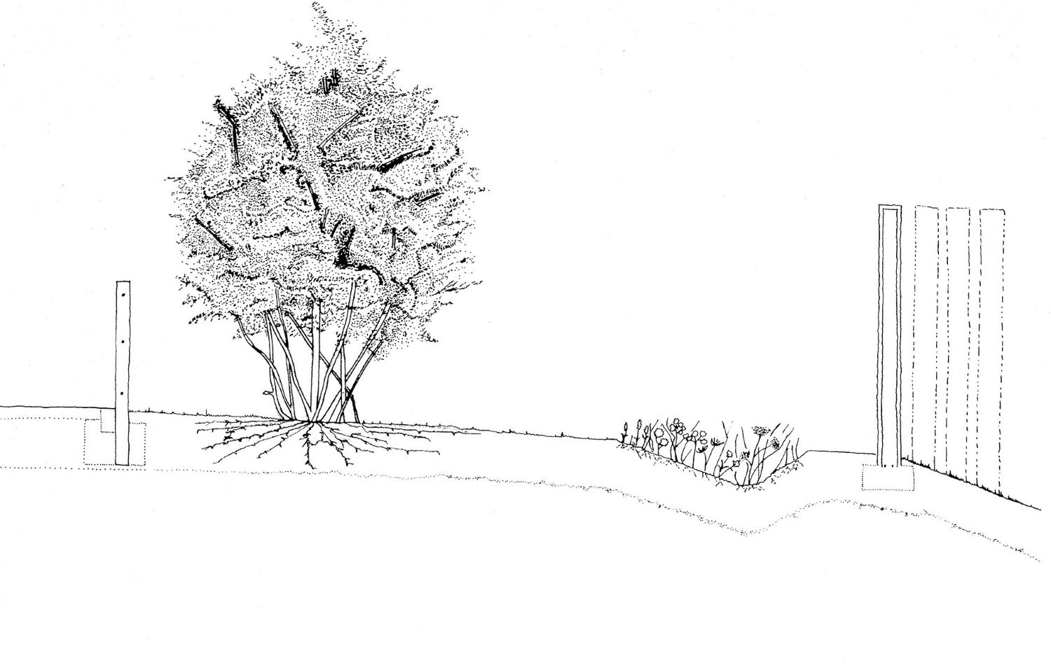 Section describing the behaviour of water through the non-human play zone 