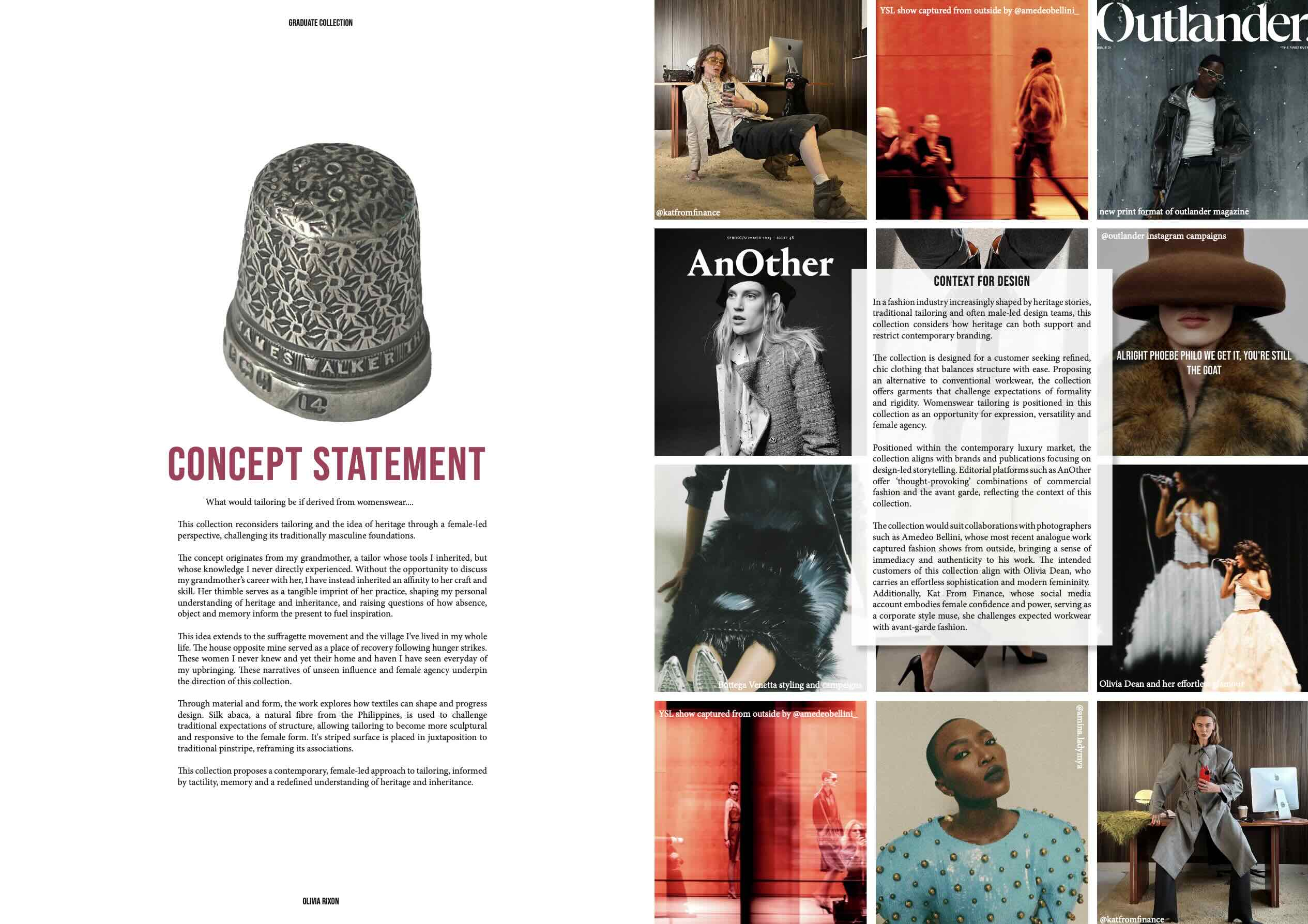 Concept statement and customer profile