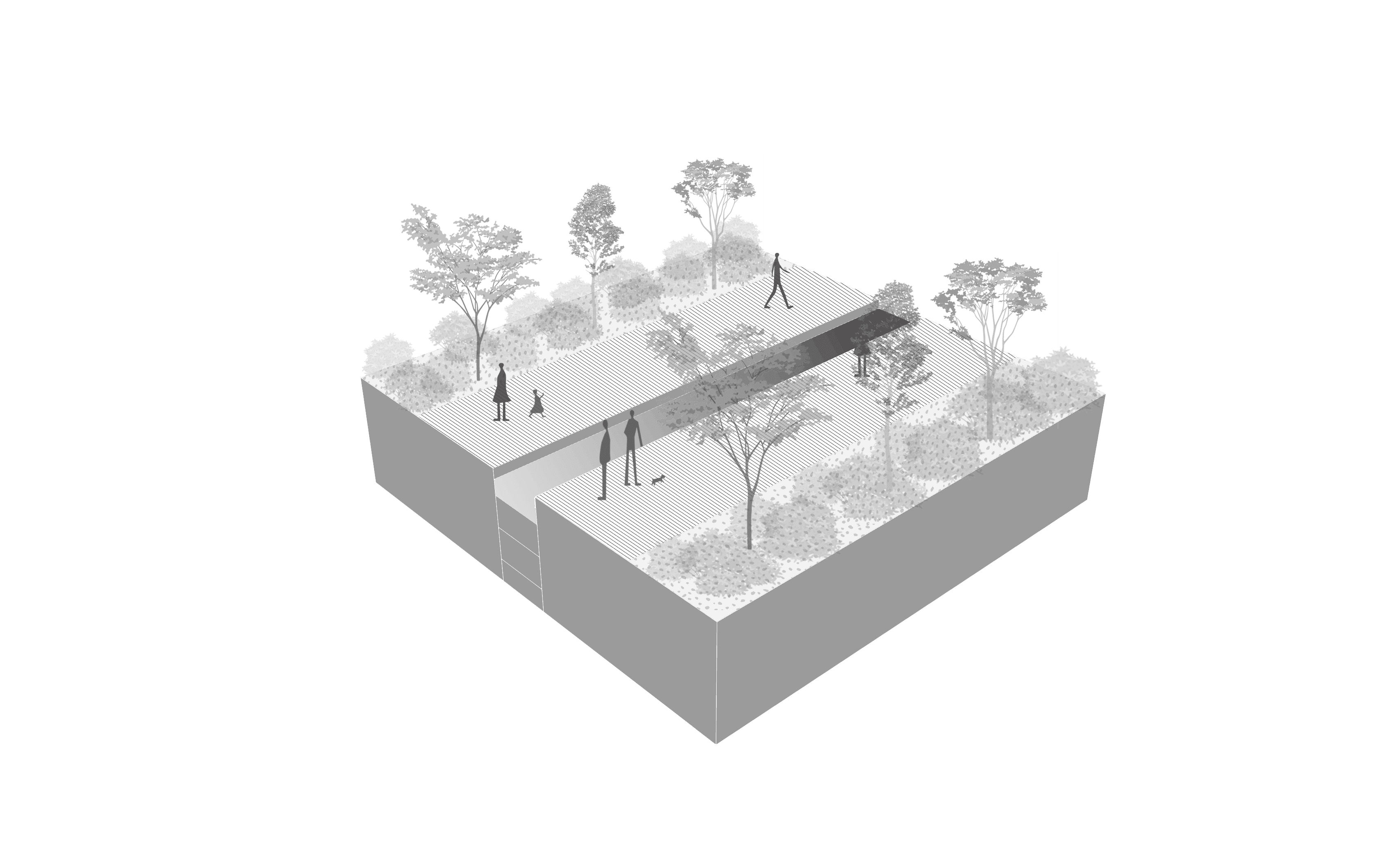 Water rill landscape strategy