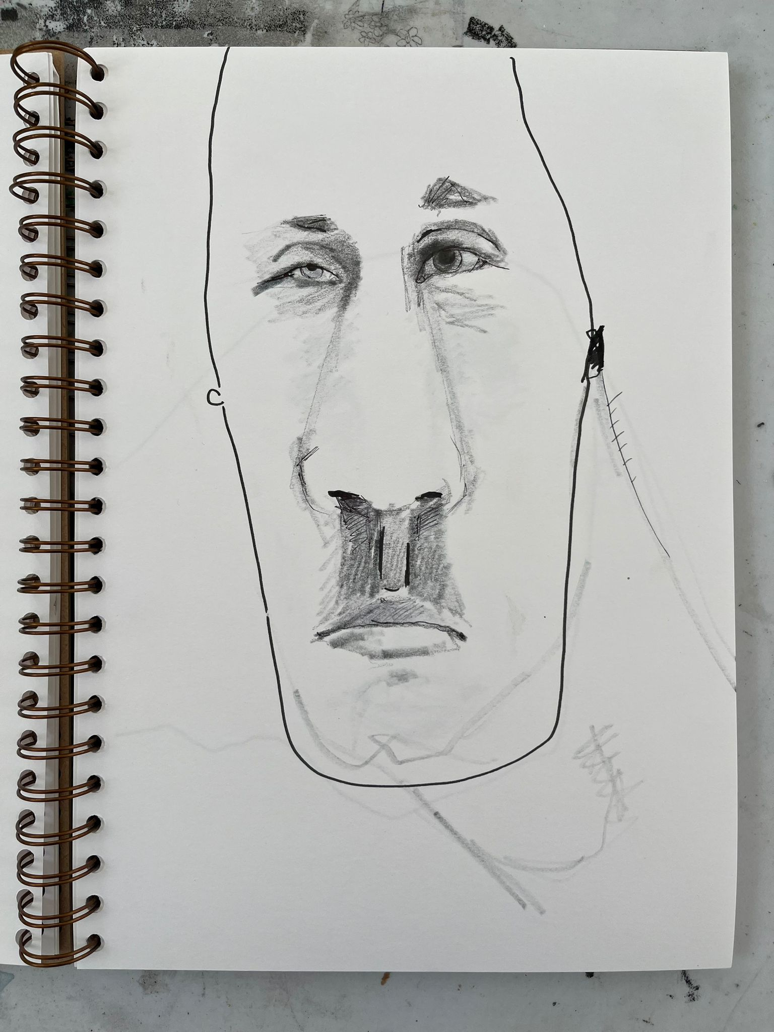 sketch. 2026. graphite and biro on card. A4. Edinburgh