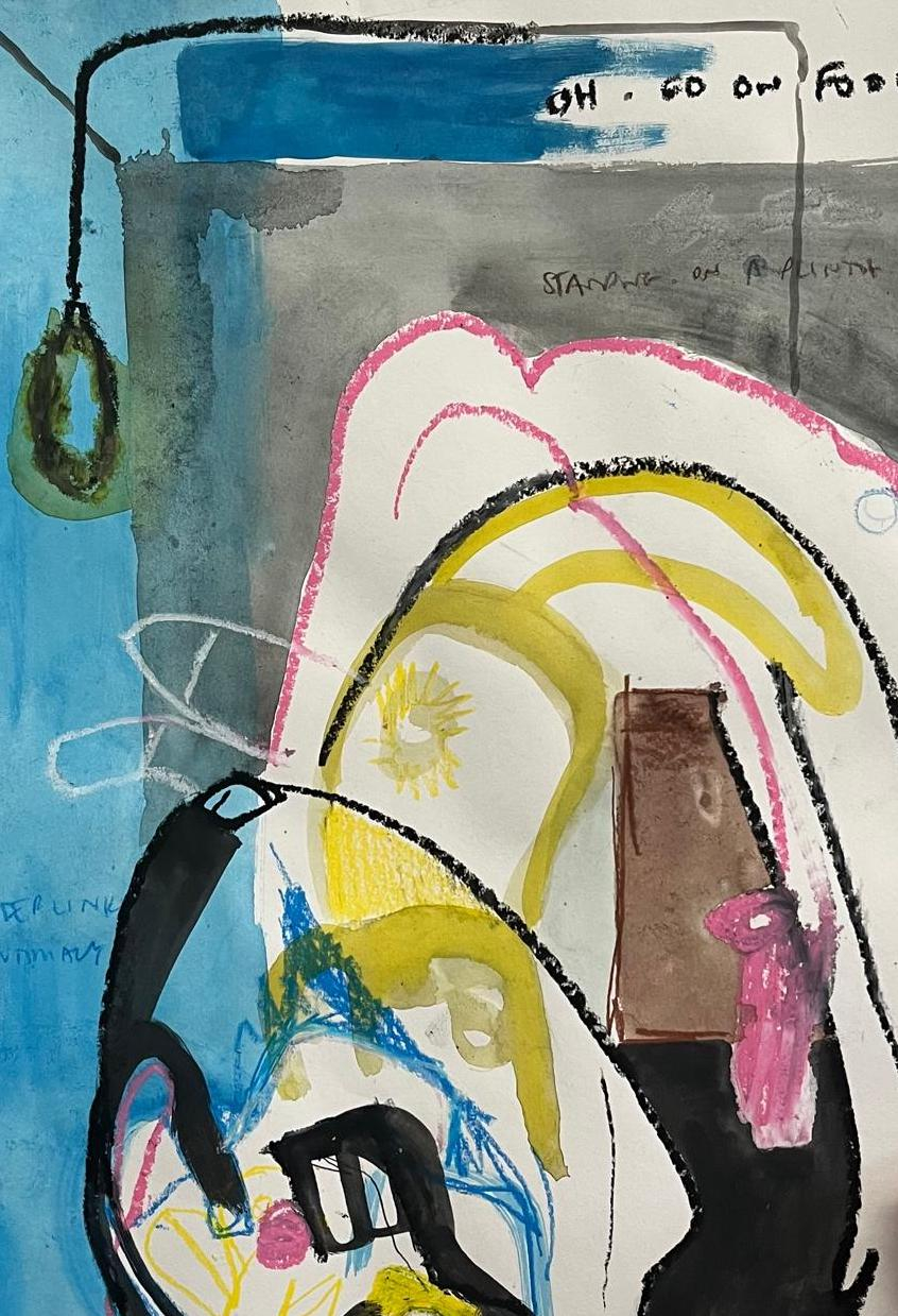 sketch (details). 2025. felt tip, acrylic paint and graphite on paper. A4
