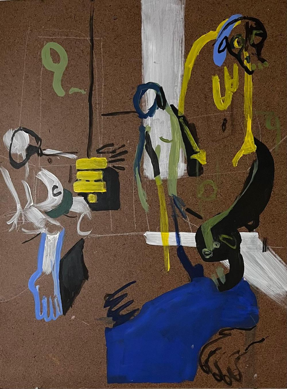 050525pm. 2025. acrylic paint, oil pastel on masonite. 60 x 30 cm. SUNY Purchase, New York