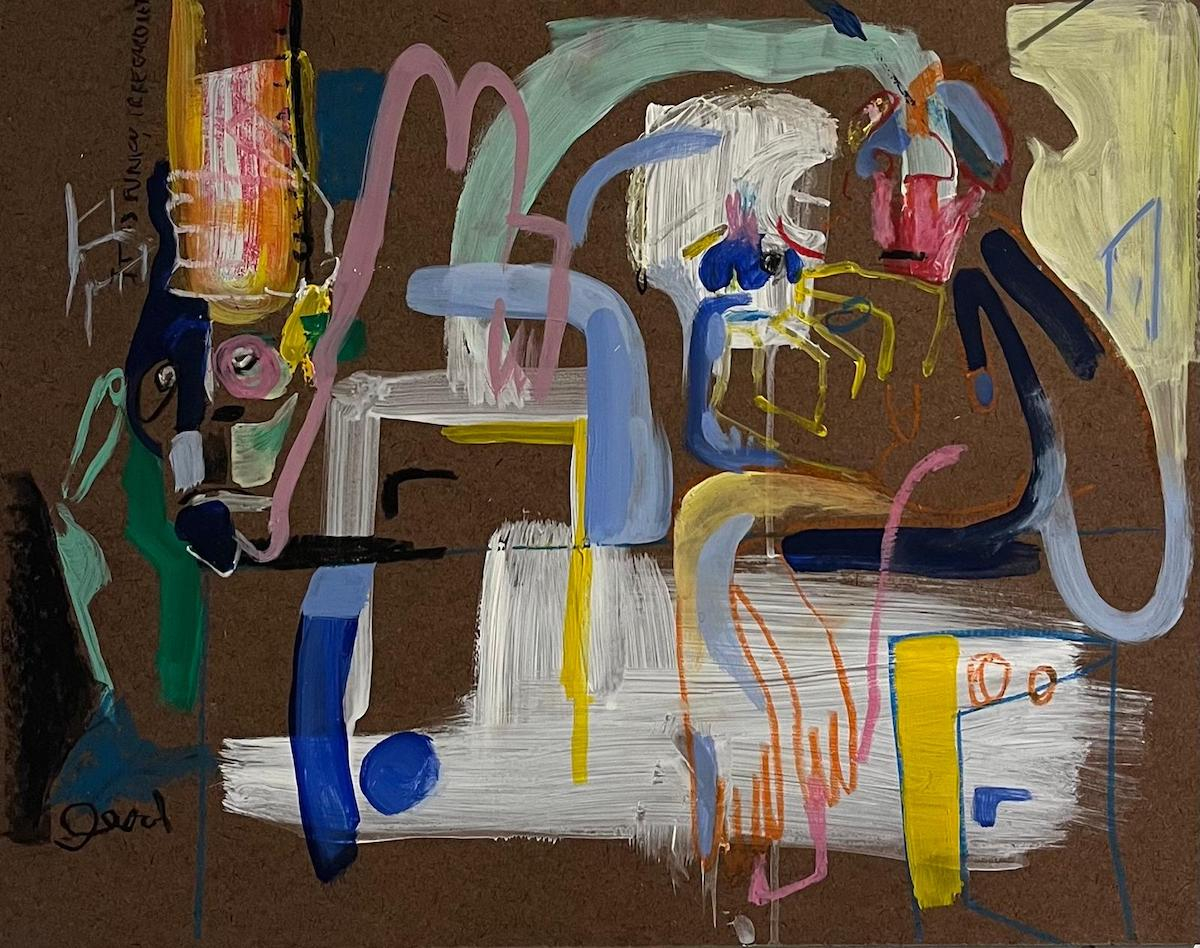 050525. 2025. acrylic paint, oil pastel on masonite. 60 x 30 cm. SUNY Purchase, New York