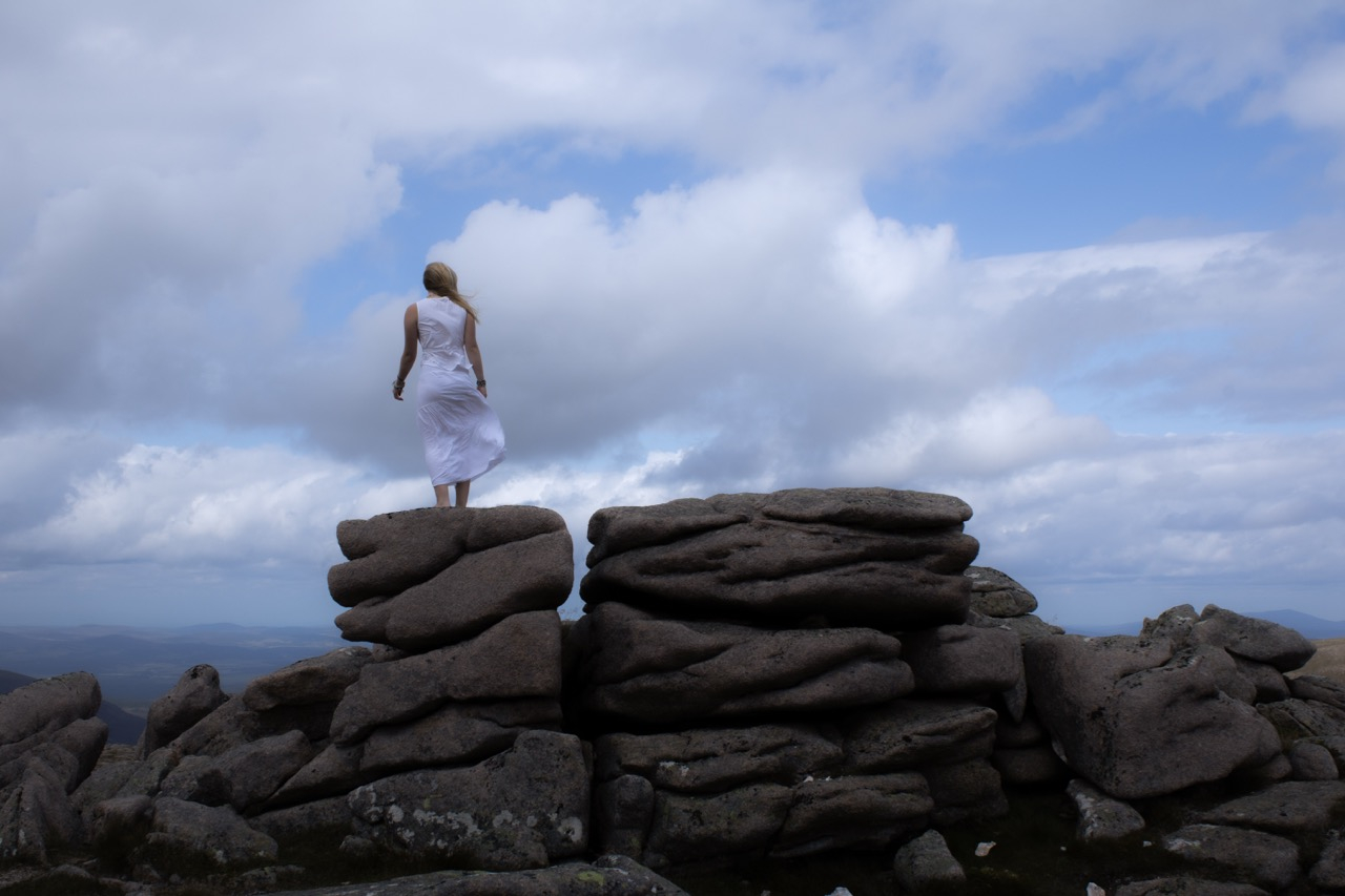 woman on rocks