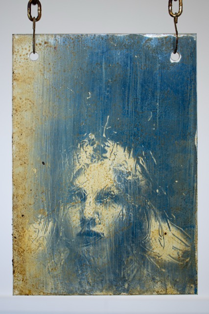 cyanotype on glass