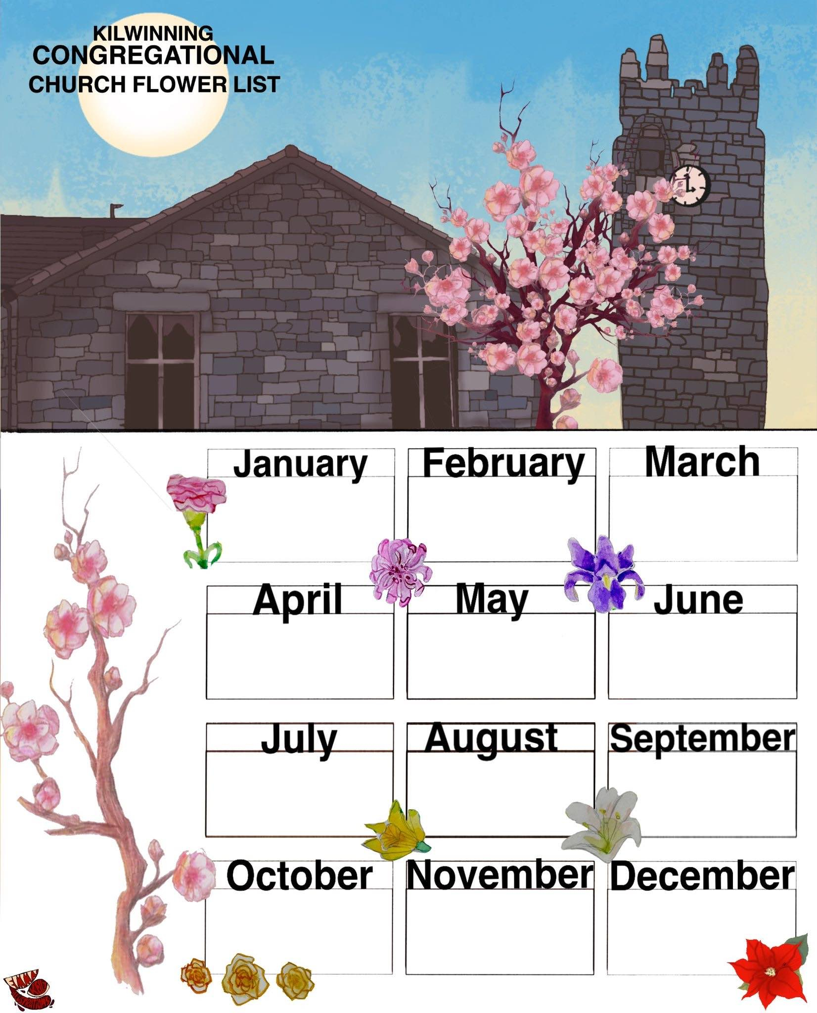 Flower Calendar for a Local Church 