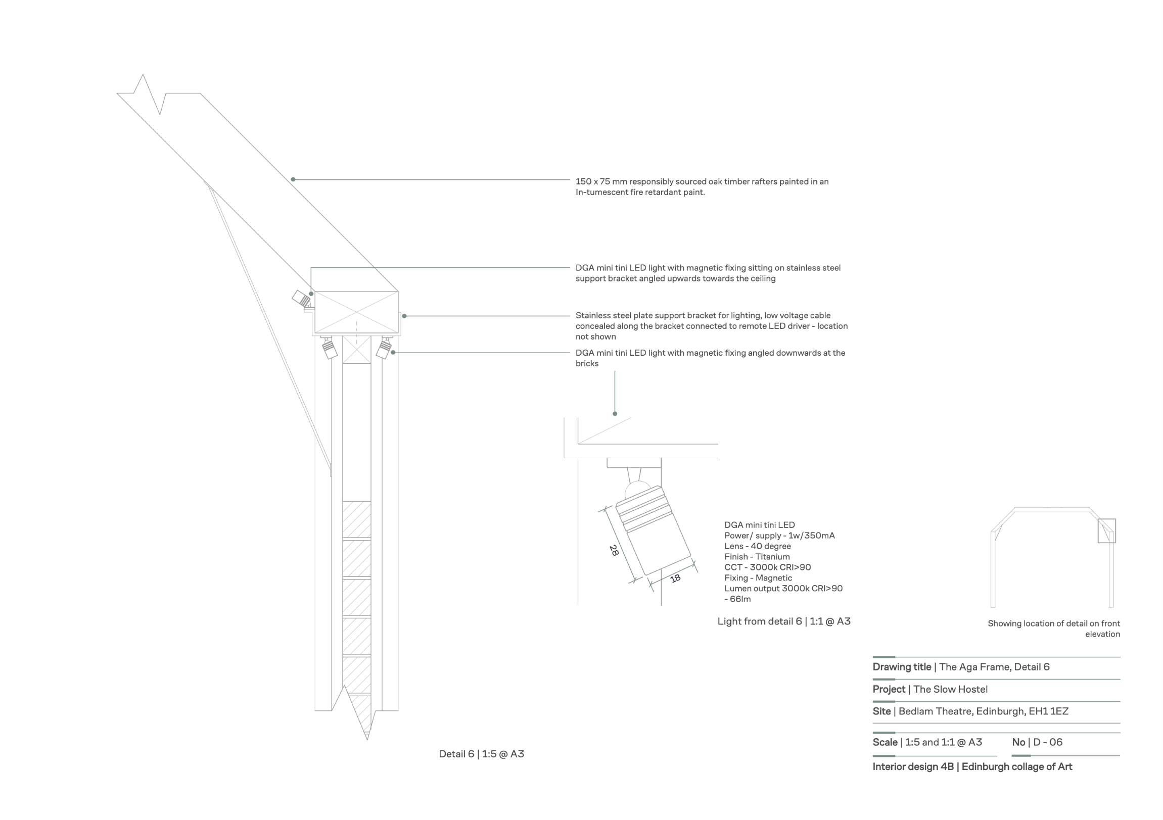 detail drawing showing how materials interact