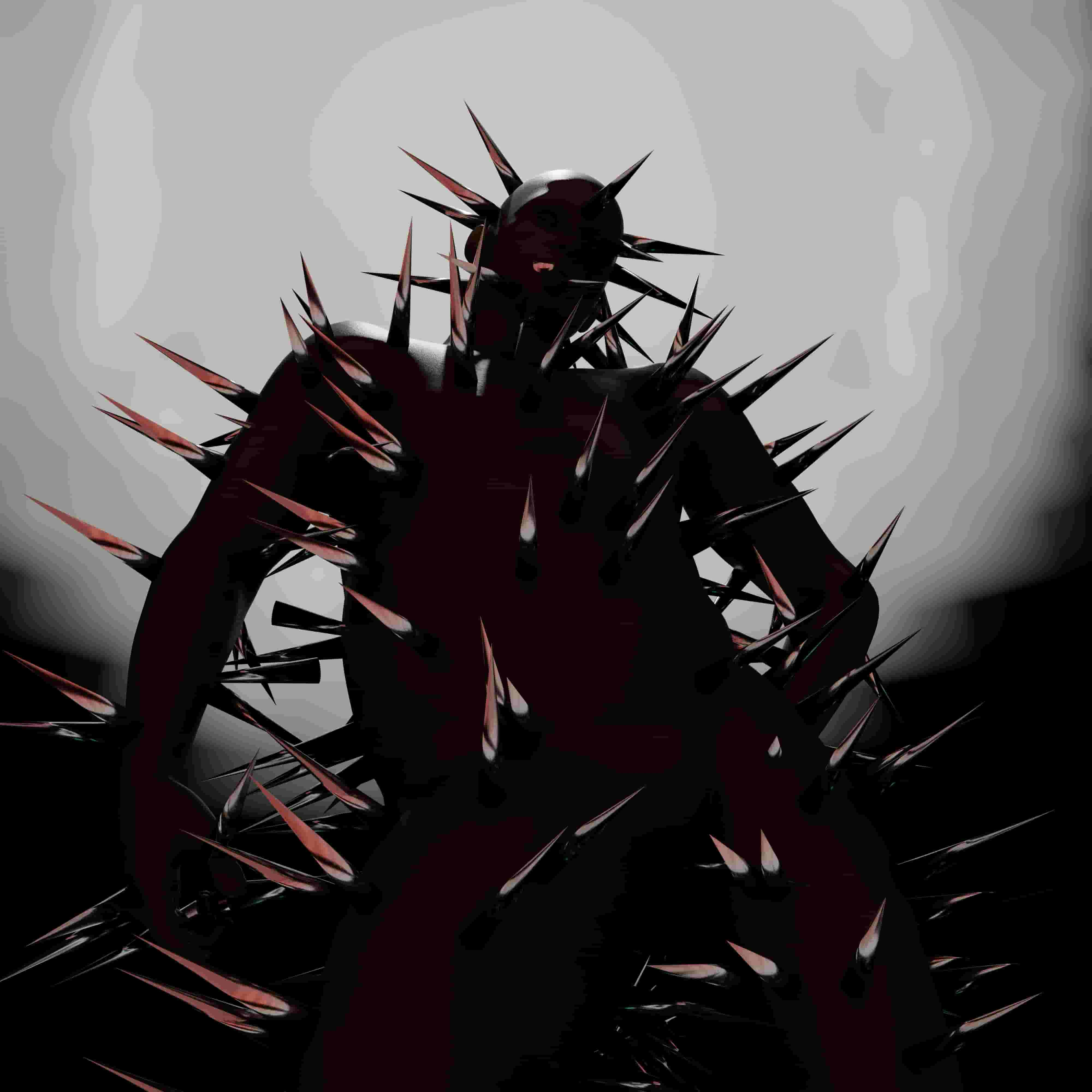 spiky man back lit