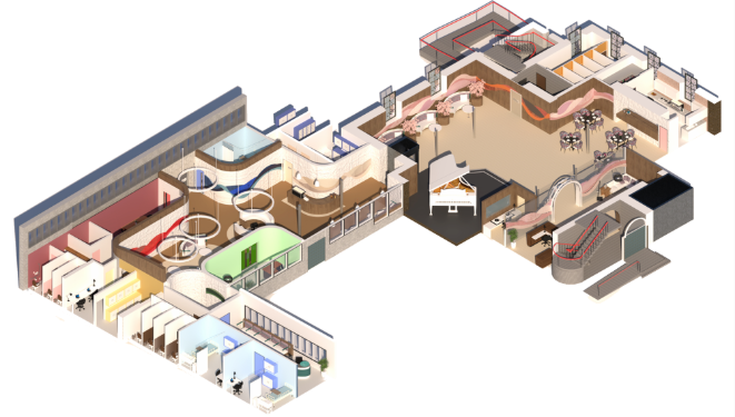 Isometric View of the Ground Floor of Bellfield Care