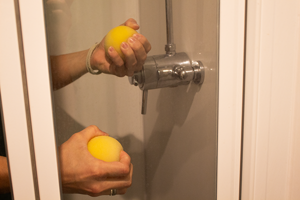 hand pumps in shower