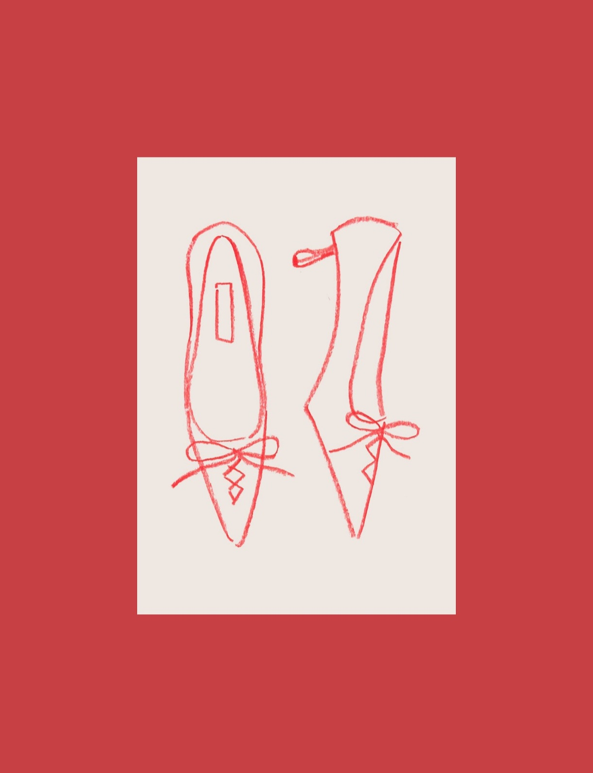 drawing of a pair of red shoes