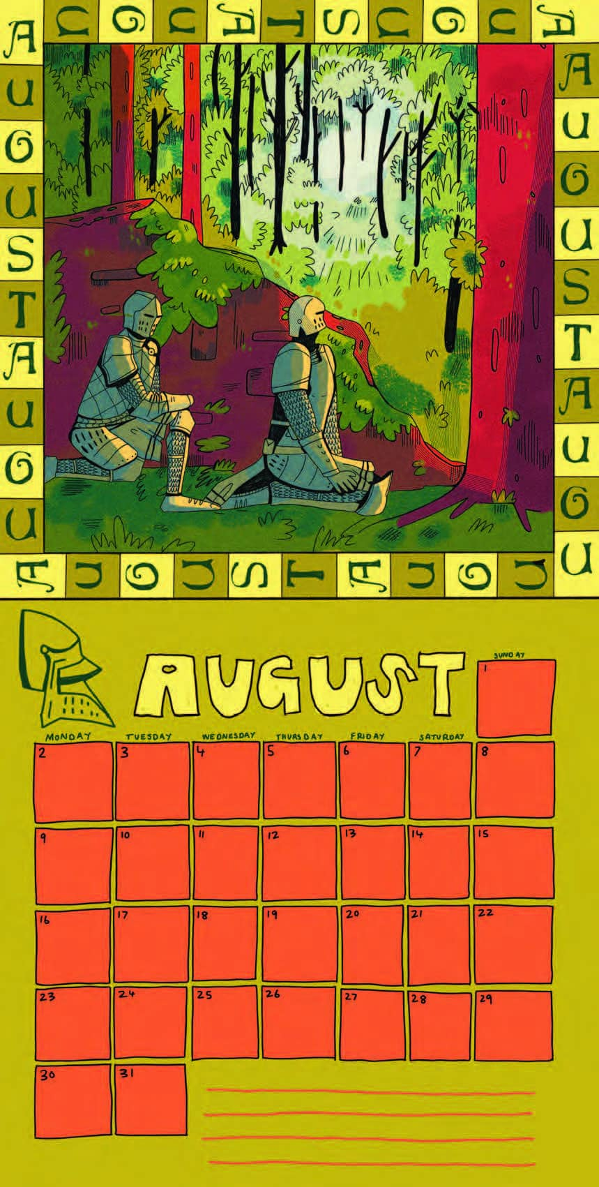 august knight calendar