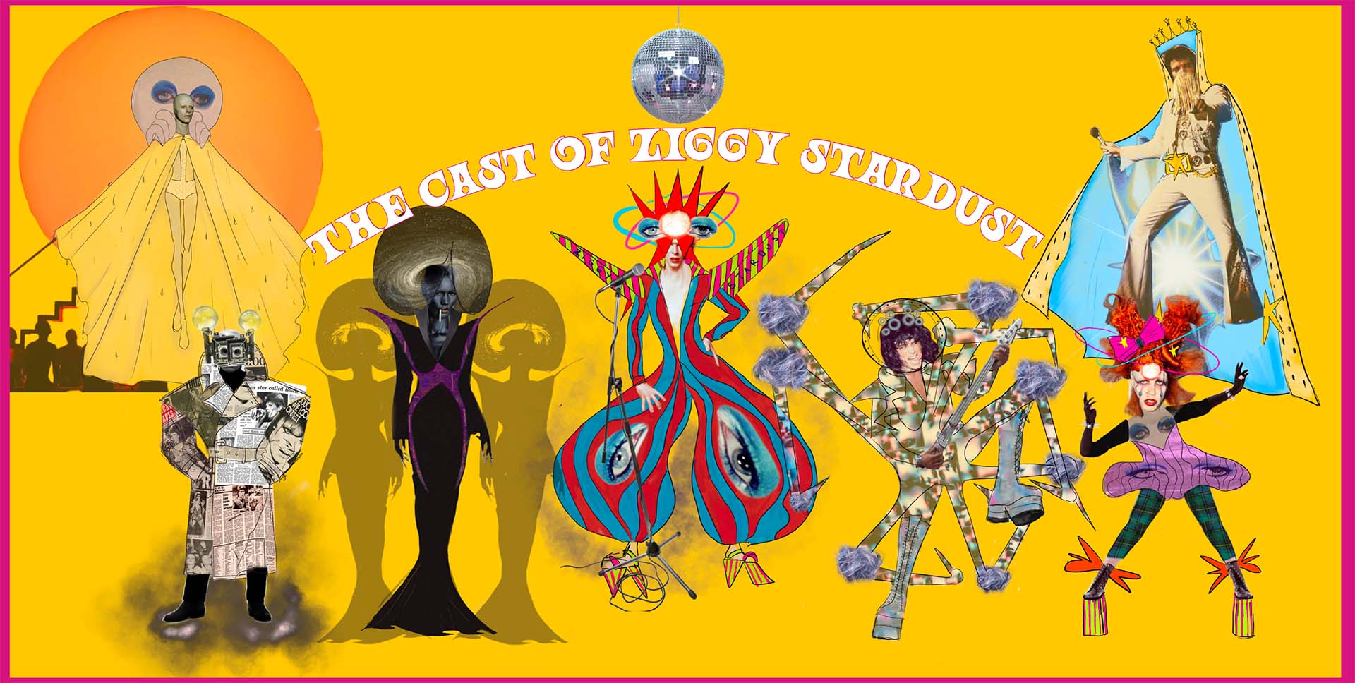Lineup of final costume illustrations