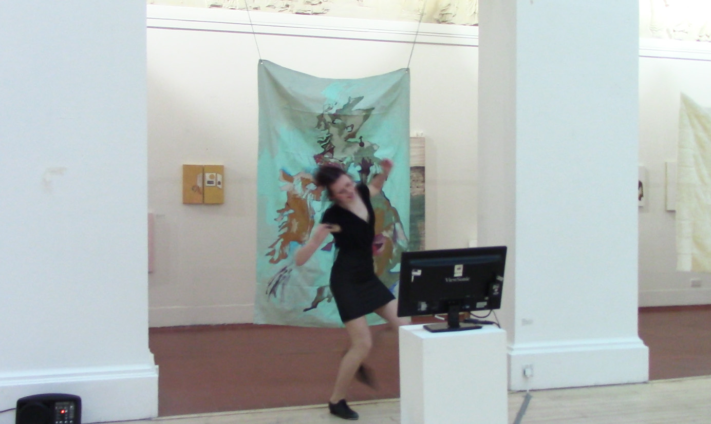Erin performs as a tap-dancing weather forecaster.