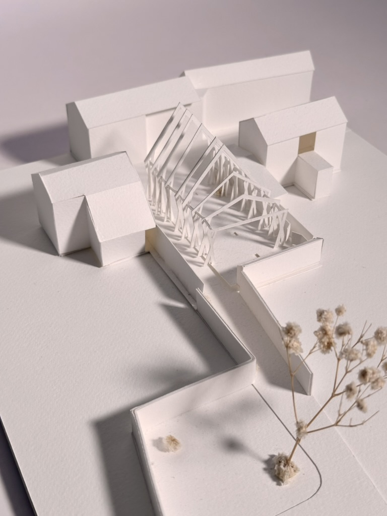 Watercolour paper model of precedent study