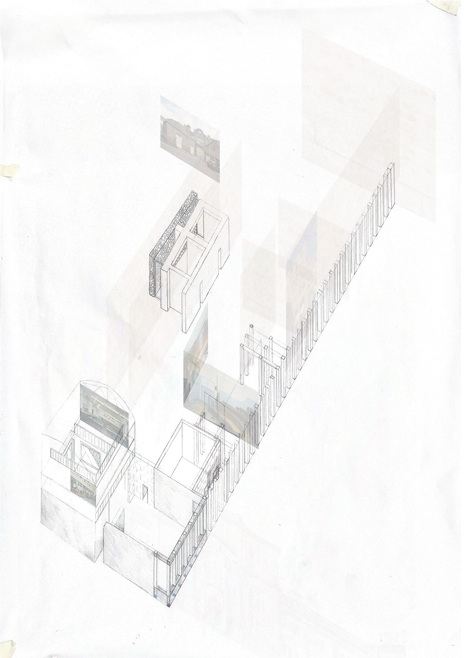Collage Axo of Significant Spaces 