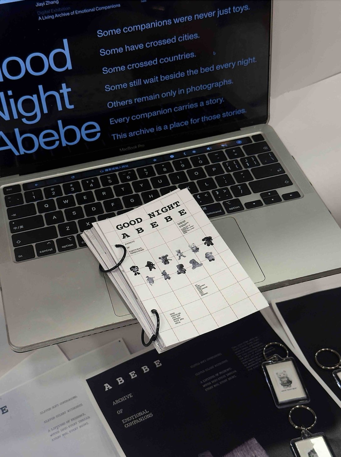 Good Night Abebe explores the emotional bonds people maintain with comforting objects in adulthood. Through documenting personal objects and the traces they accumulate over time, the project examines how attachment, security, and familiarity can be materialised, recorded, and visualised through graphic design.