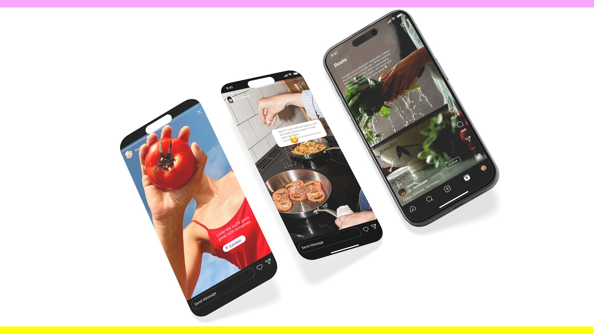 Smartphone mock-ups displaying the Bring Veg Back Instagram campaign and social media content.