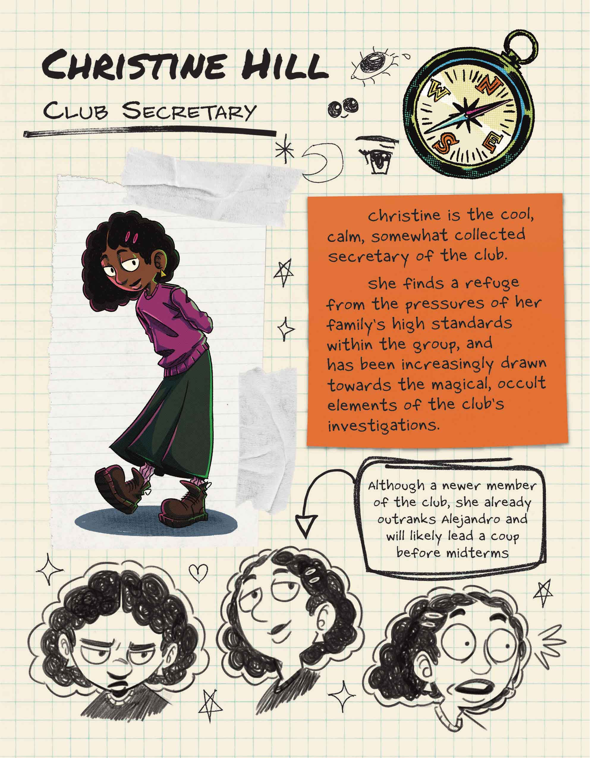 Christine, cool club secretary