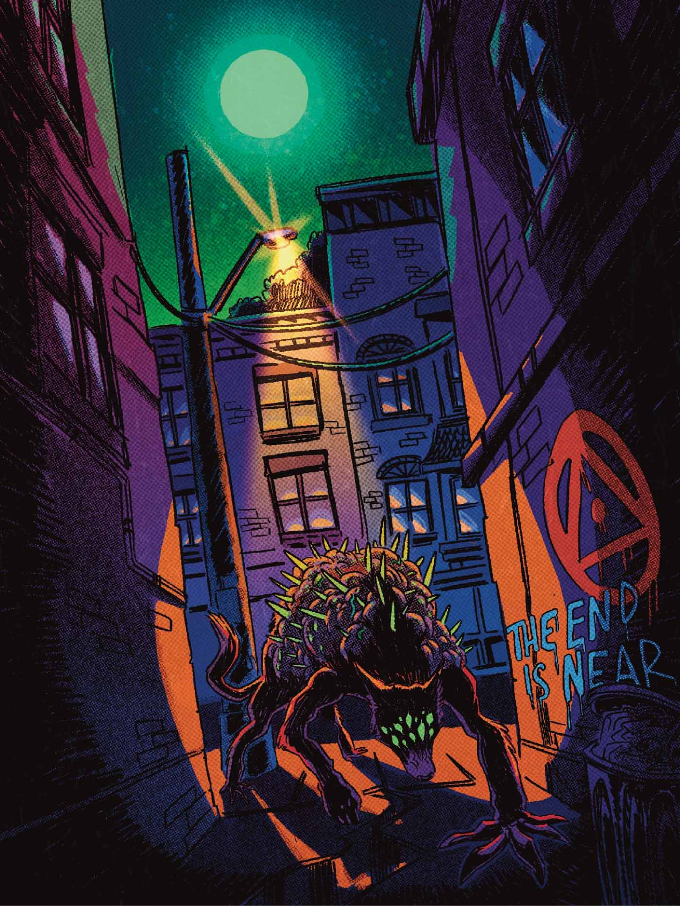 The dog-like beast stalks the back alleys of Chestnut Road under a full moon