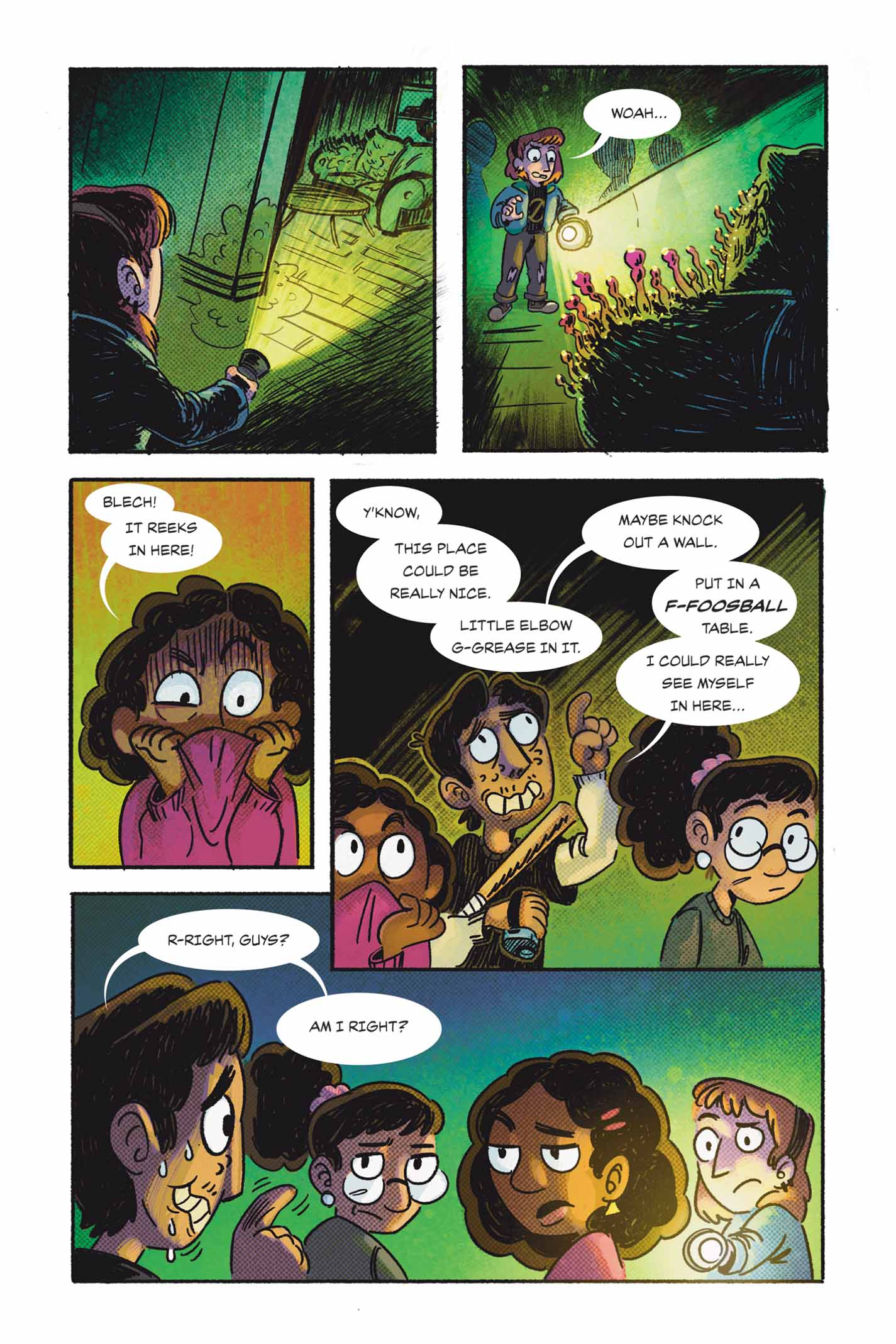 Page 5, the club explores the house, it's full of mold