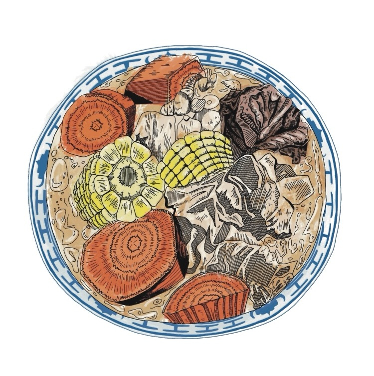 Pork Bone Soup With Corn and Carrot