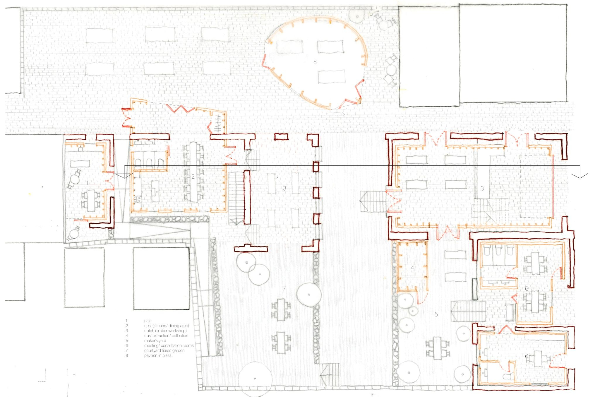 1:200 Ground floor plan