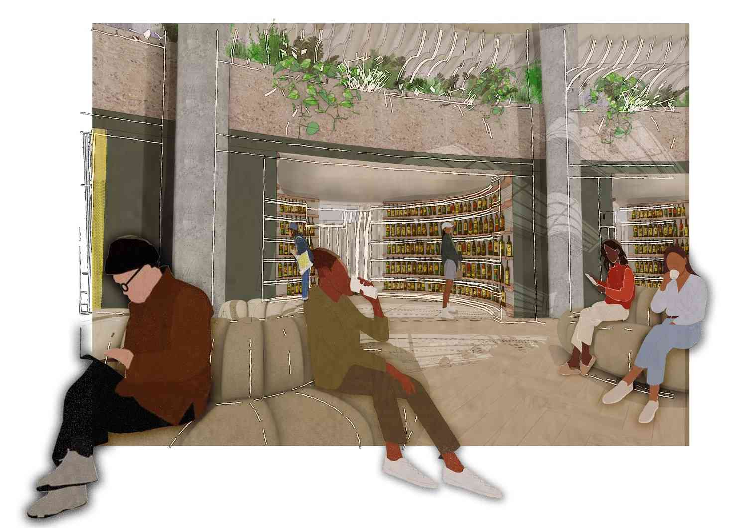 RETAIL: raw, earthy, exposed, (soil & plants)