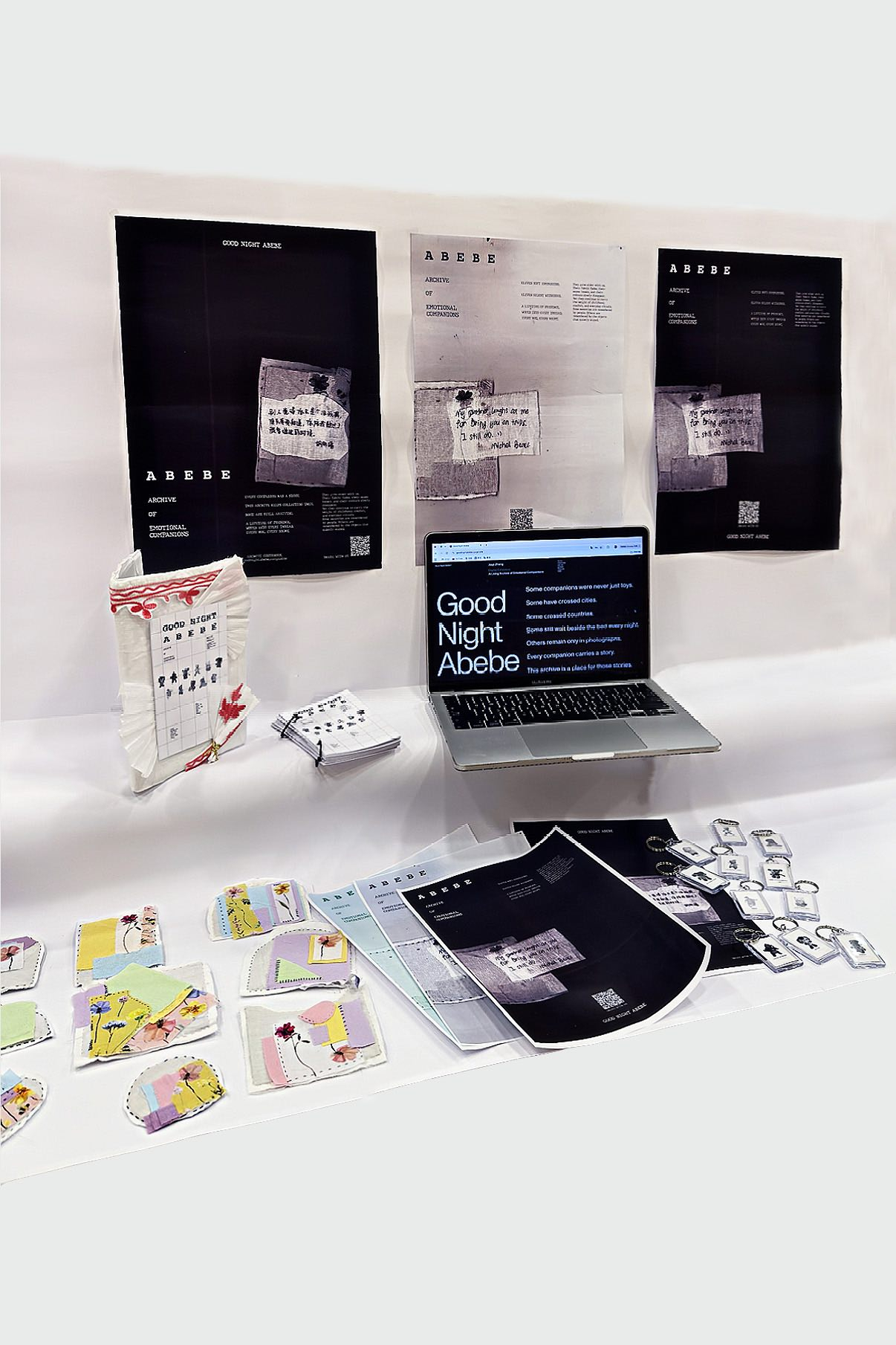 Good Night Abebe explores the emotional bonds people maintain with comforting objects in adulthood. Through documenting personal objects and the traces they accumulate over time, the project examines how attachment, security, and familiarity can be materialised, recorded, and visualised through graphic design.