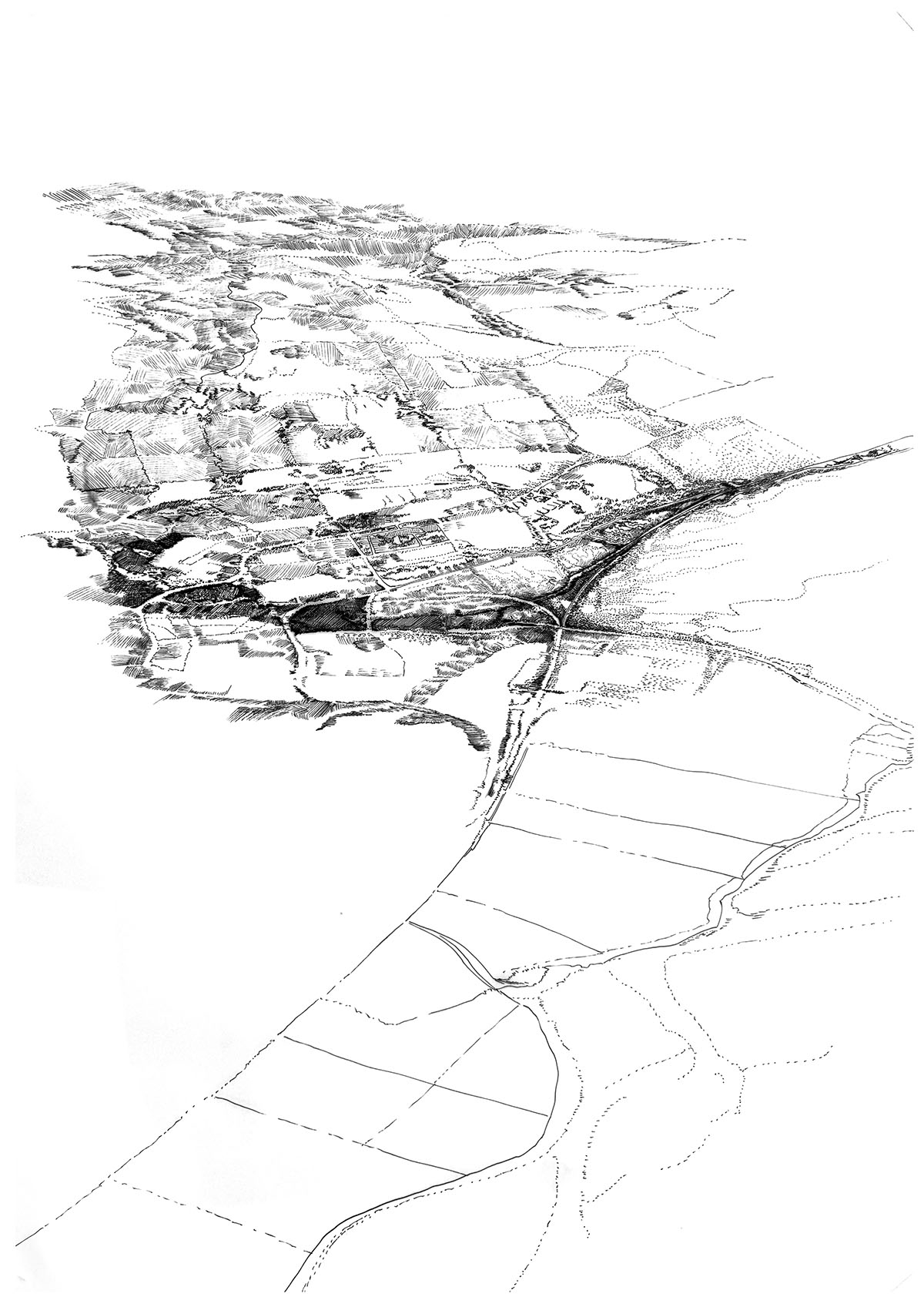 This project operates through an iterative dialogue between analysis and design, where large-scale hydrological mapping is progressively translated into site-specific spatial interventions. Rather than imposing fixed forms, the proposal works with existing forces—tide, river flow, and surface runoff—to structure three distinct yet interrelated landscape conditions.