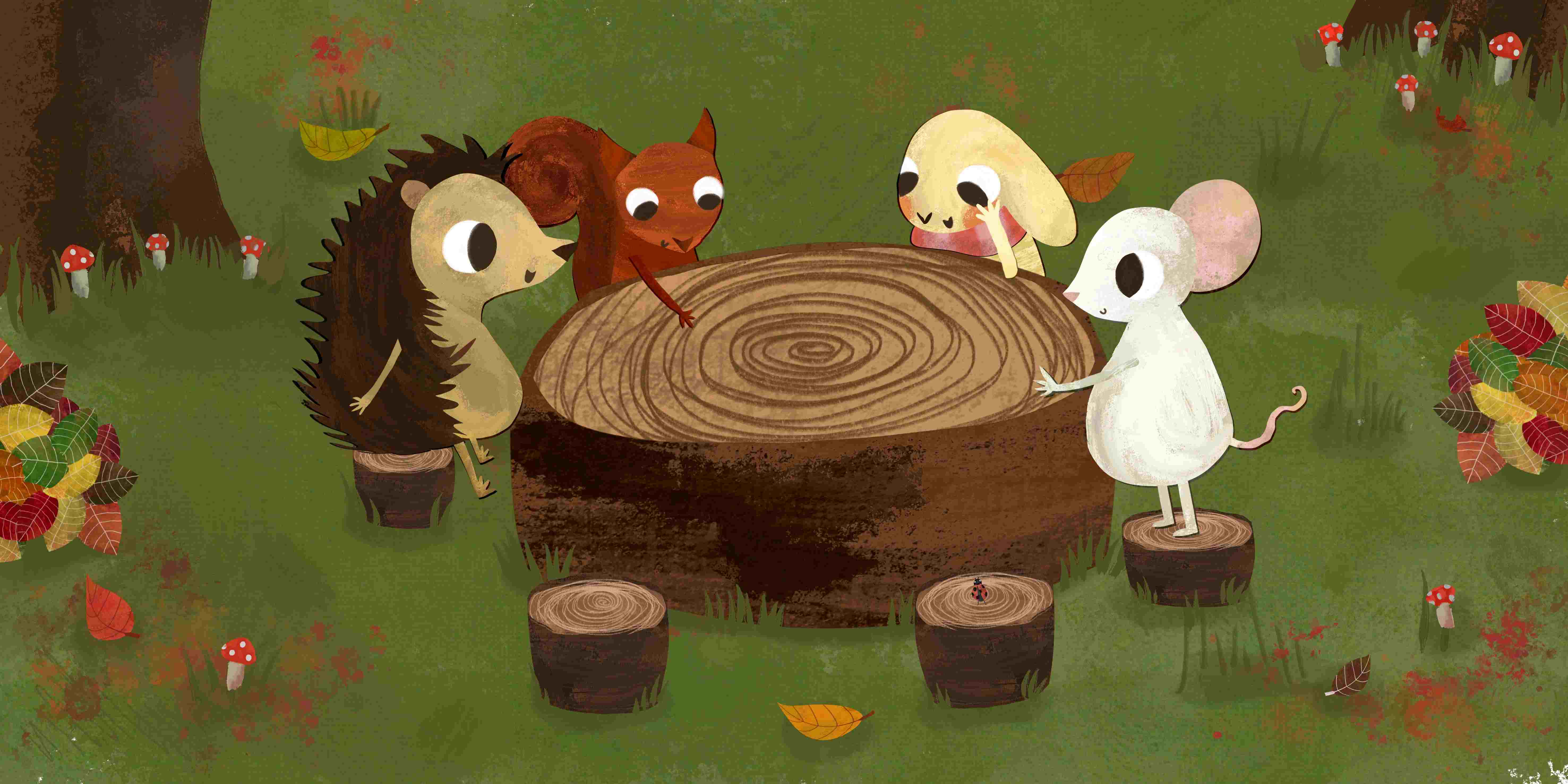 Spread from Goodbye, Autumn!: A children's picture book about change, loss and isolation. 