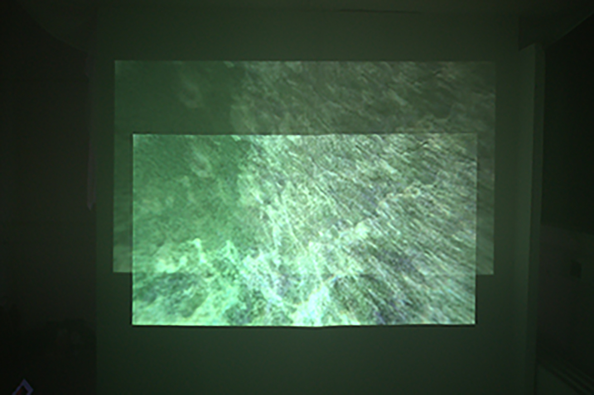 Photogrpah of projected film showing underwater.